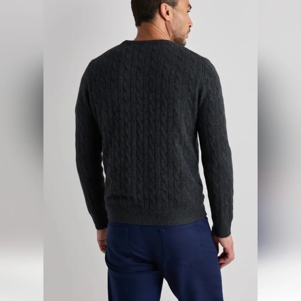 J. Crew Cable Knit Crewneck 100% Lambs Wool Sweater, Size Large, Style#78319
